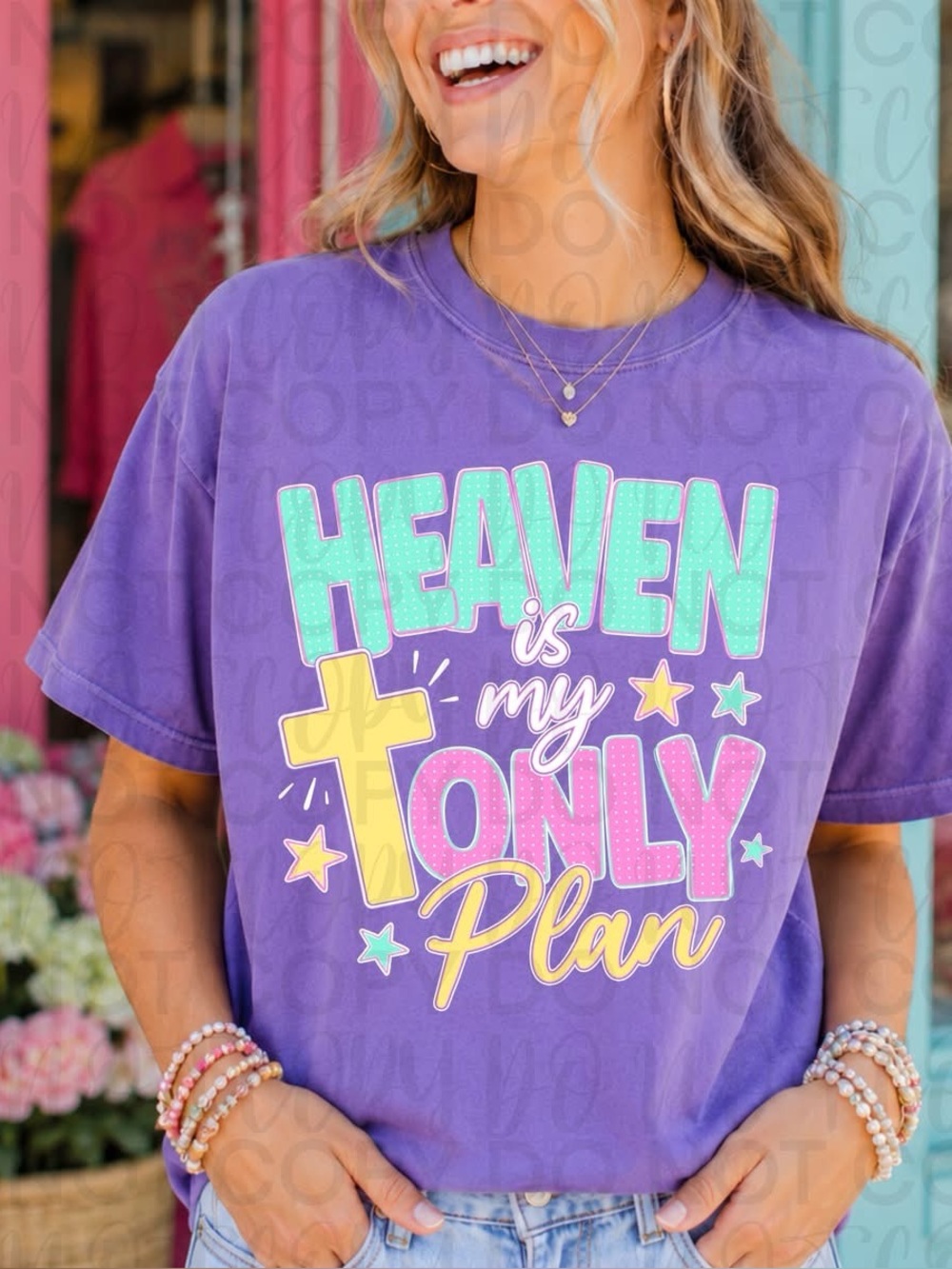 Comfort Colors Graphic Tee "Heaven is My Only Plan" Small-XL